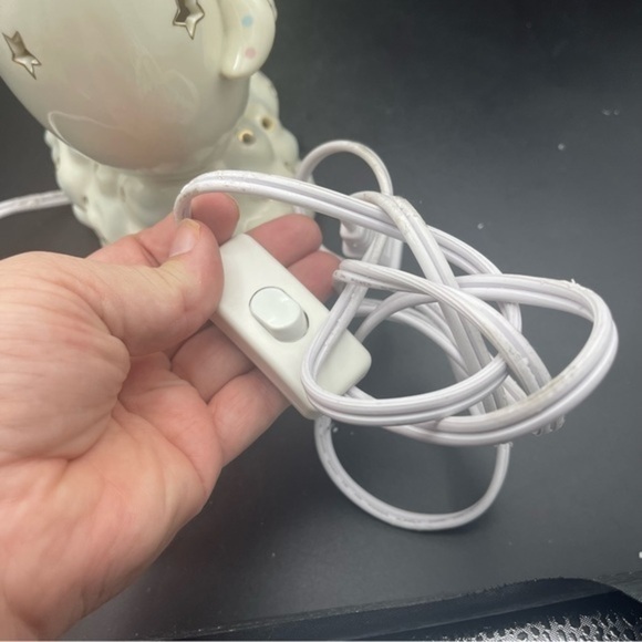 Lenox lazy lambs lamp porcelain sculpture moon and stars baby room nightlight - Picture 8 of 10